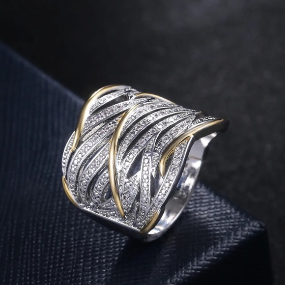 New Luxury 925 Silver Stackable Diamond Ring - Picture 2 of 6